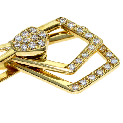 WALTHAM swing diamond Pendant top K18 Yellow Gold Ladies [Used]