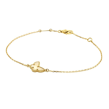 Van Cleef & Arpels Sweet Papillon Shell Bracelet K18 Yellow Gold Ladies [Used]