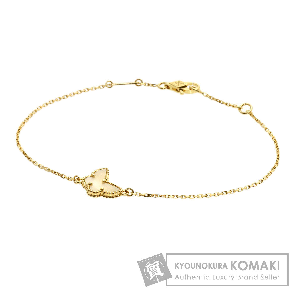 Van Cleef & Arpels Sweet Papillon Shell Bracelet K18 Yellow Gold Ladies [Used]