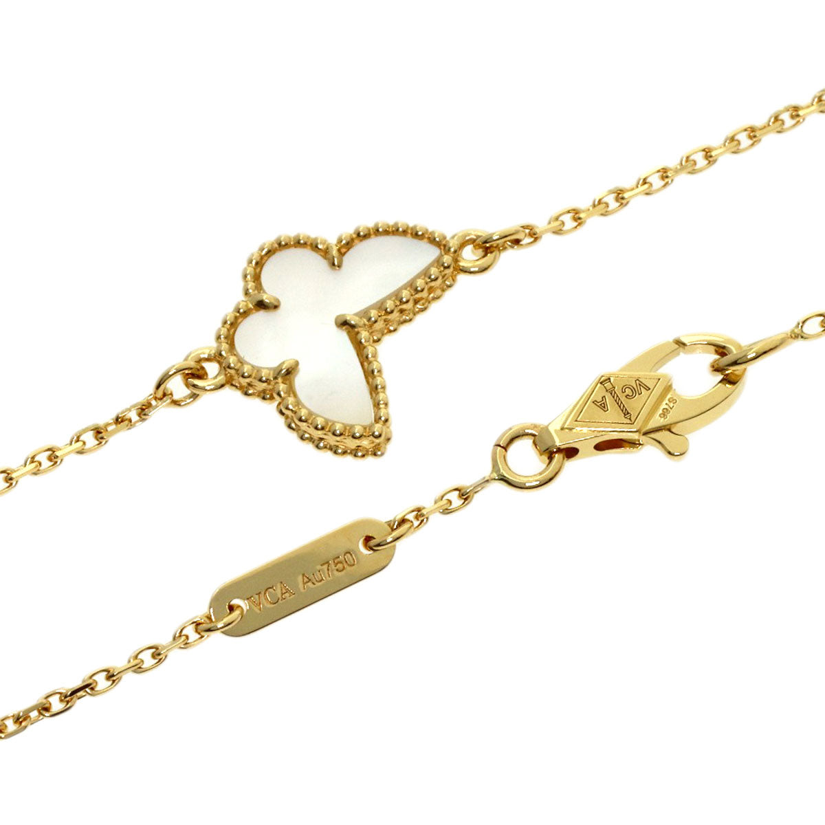 Van Cleef & Arpels Sweet Papillon Shell Bracelet K18 Yellow Gold Ladies [Used]
