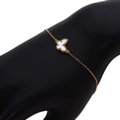 Van Cleef & Arpels Sweet Papillon Shell Bracelet K18 Yellow Gold Ladies [Used]