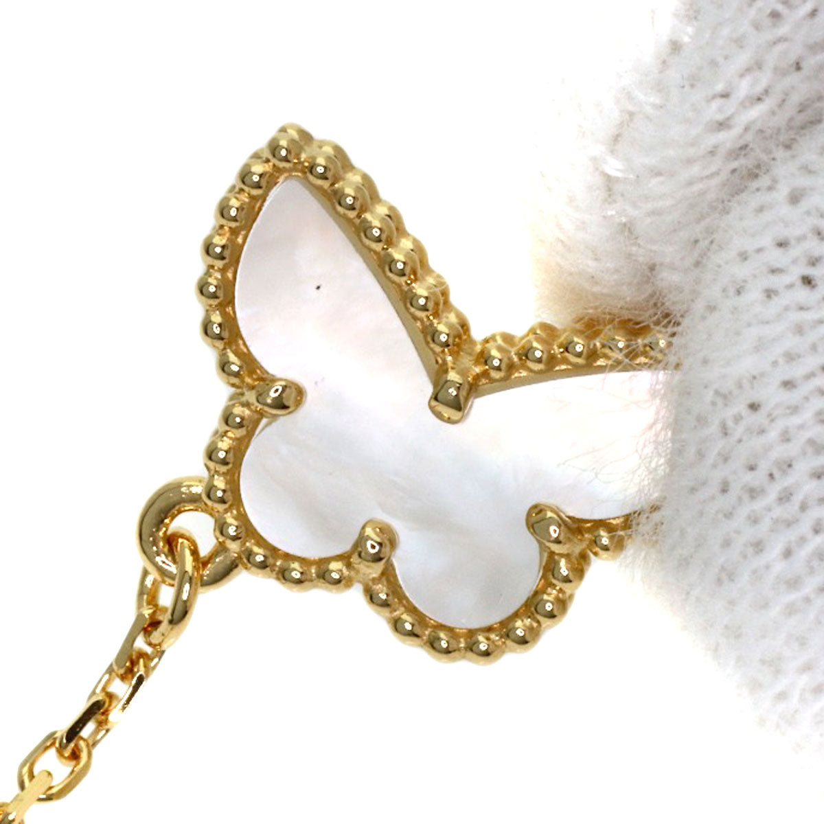 Van Cleef & Arpels Sweet Papillon Shell Bracelet K18 Yellow Gold Ladies [Used]