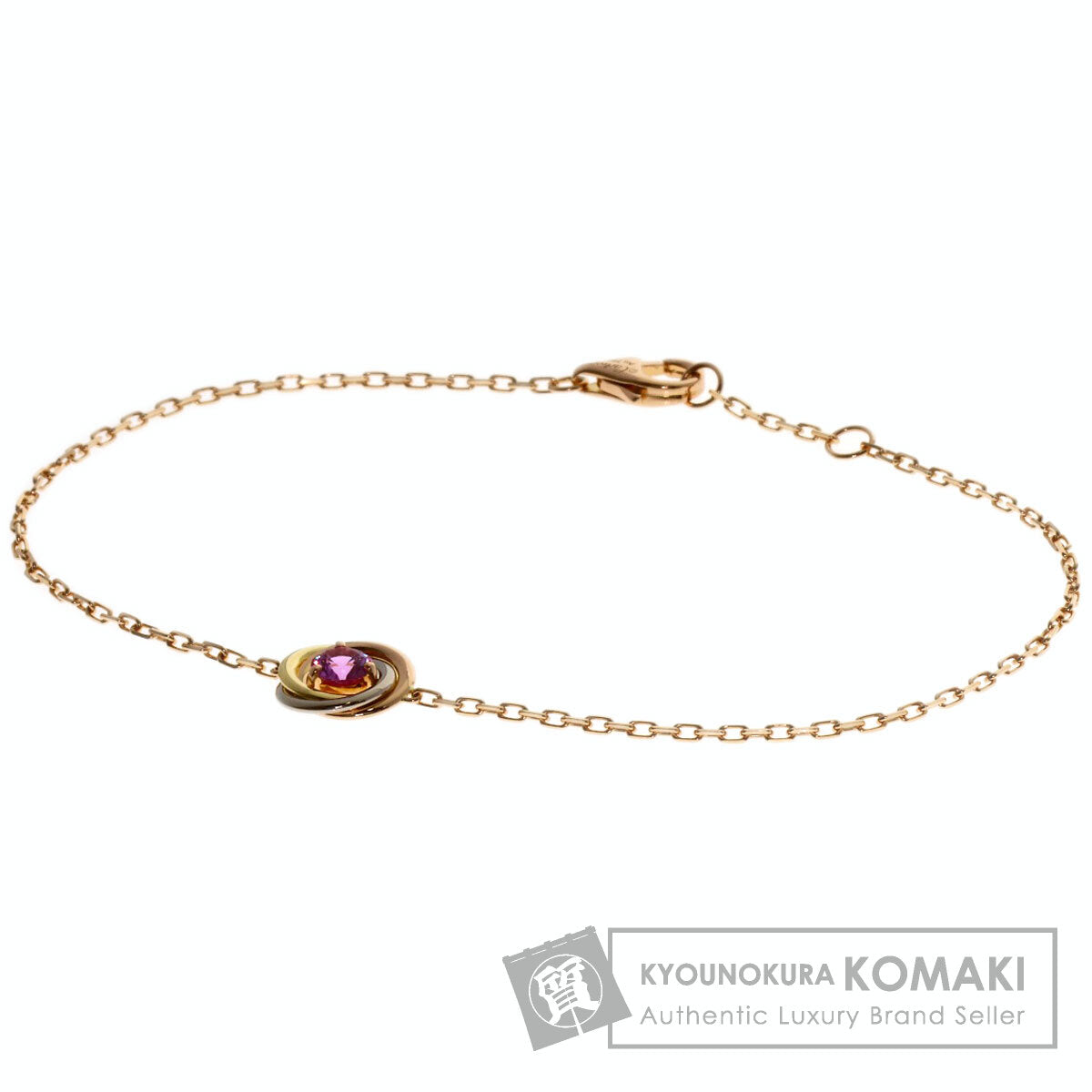 CARTIER Trinity pink sapphire Bracelet K18 Yellow Gold 18K Pink GoldLadies [Used]
