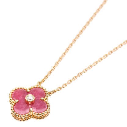 Van Cleef & Arpels Vintage Alhambra Rose Night Diamond Necklace K18 Pink Gold Ladies [Used]