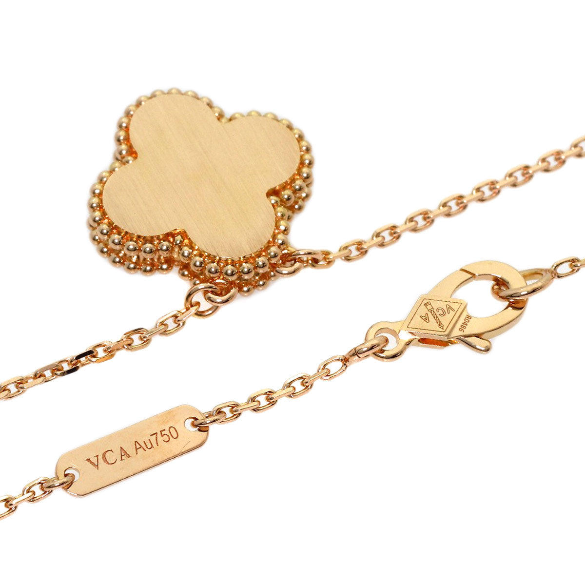 Van Cleef & Arpels Vintage Alhambra Rose Night Diamond Necklace K18 Pink Gold Ladies [Used]