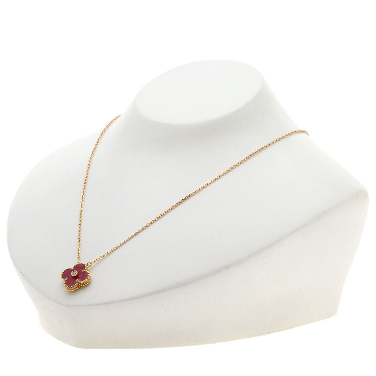 Van Cleef & Arpels Vintage Alhambra Rose Night Diamond Necklace K18 Pink Gold Ladies [Used]