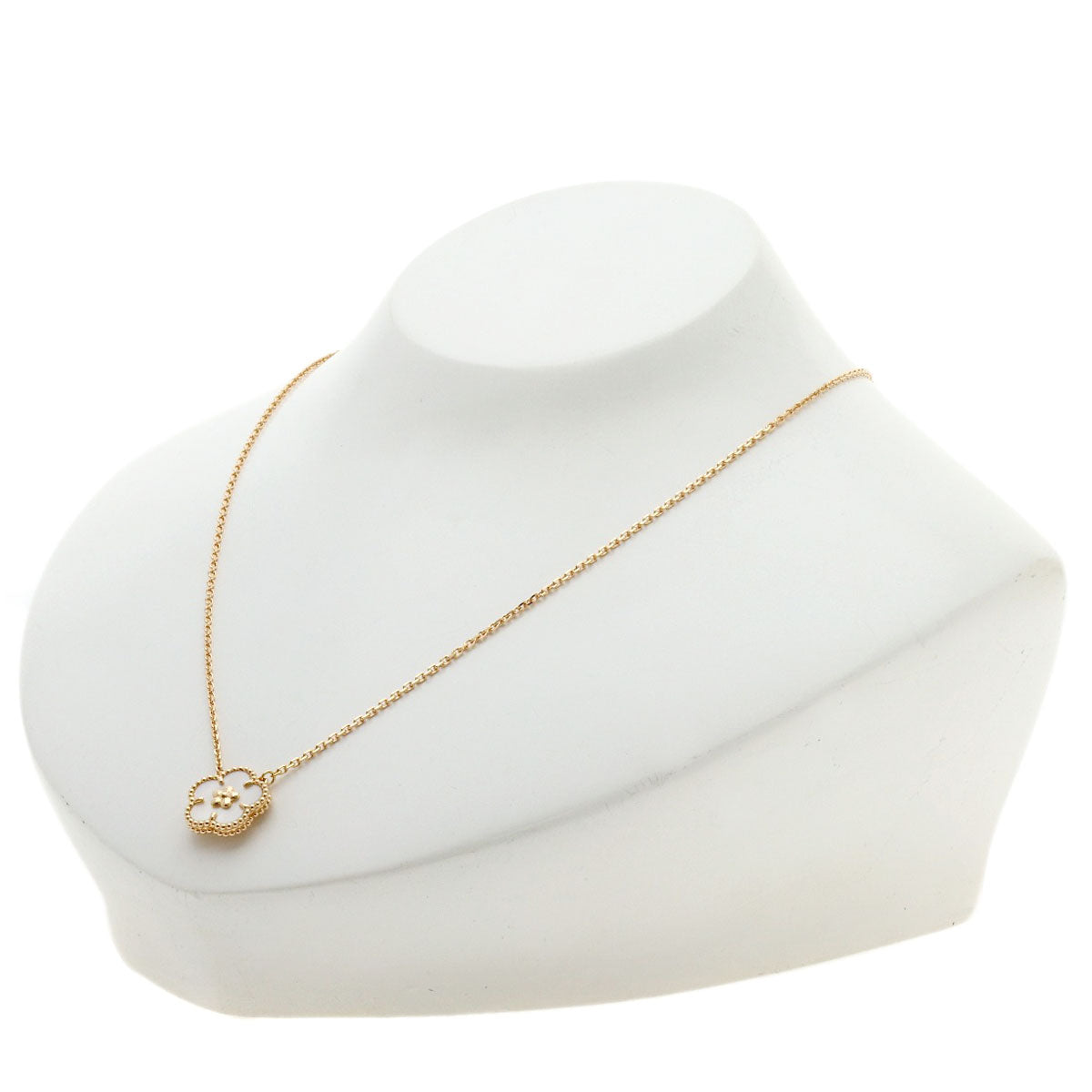 Van Cleef & Arpels Lucky Spring Plum Blossom Shell Necklace K18 Pink Gold Ladies [Used]