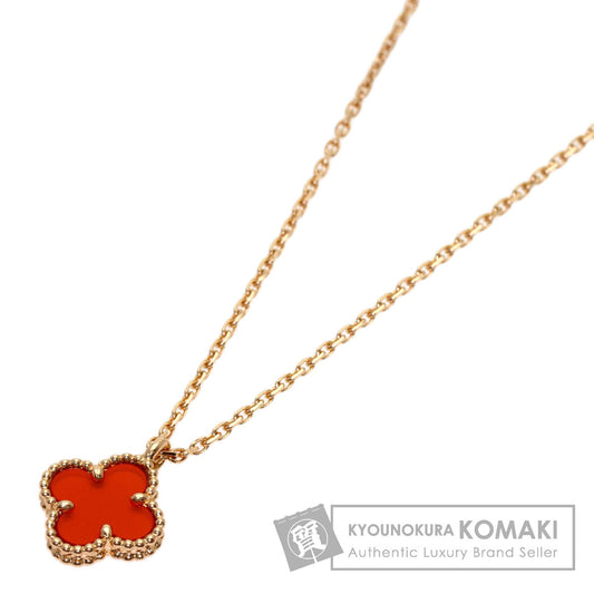 Van Cleef & Arpels Sweet Alhambra Carnelian Necklace K18 Pink Gold Ladies [Used]