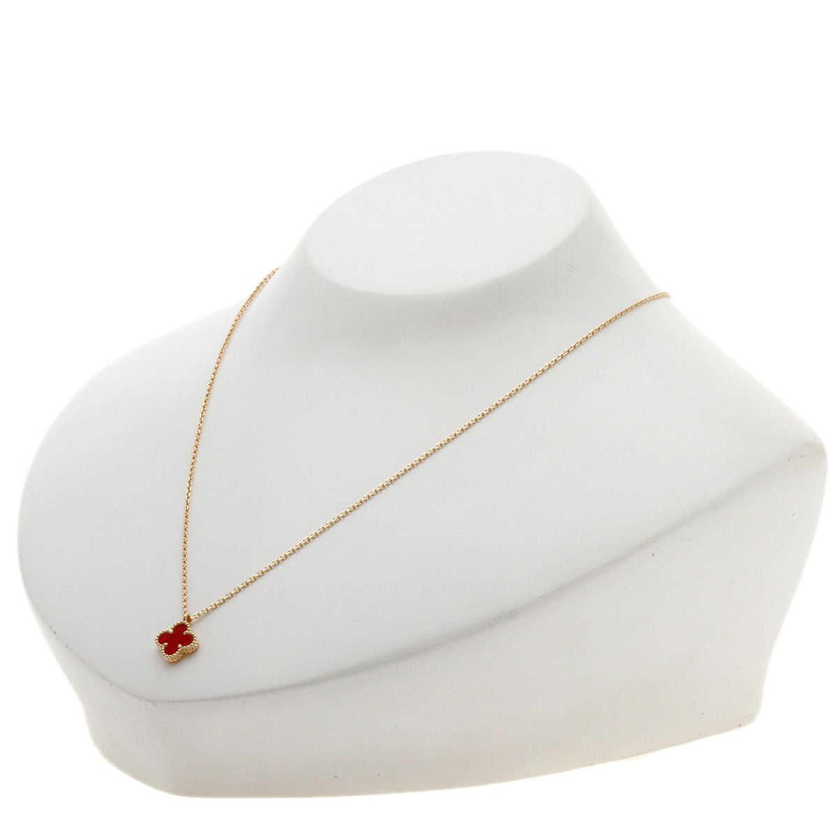 Van Cleef & Arpels Sweet Alhambra Carnelian Necklace K18 Pink Gold Ladies [Used]
