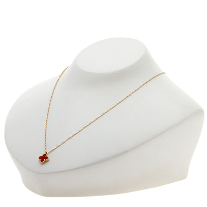 Van Cleef & Arpels Sweet Alhambra Carnelian Necklace K18 Pink Gold Ladies [Used]