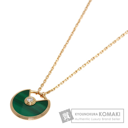 CARTIER Amulet Malachite Diamond Necklace K18 Pink Gold Ladies [Used]