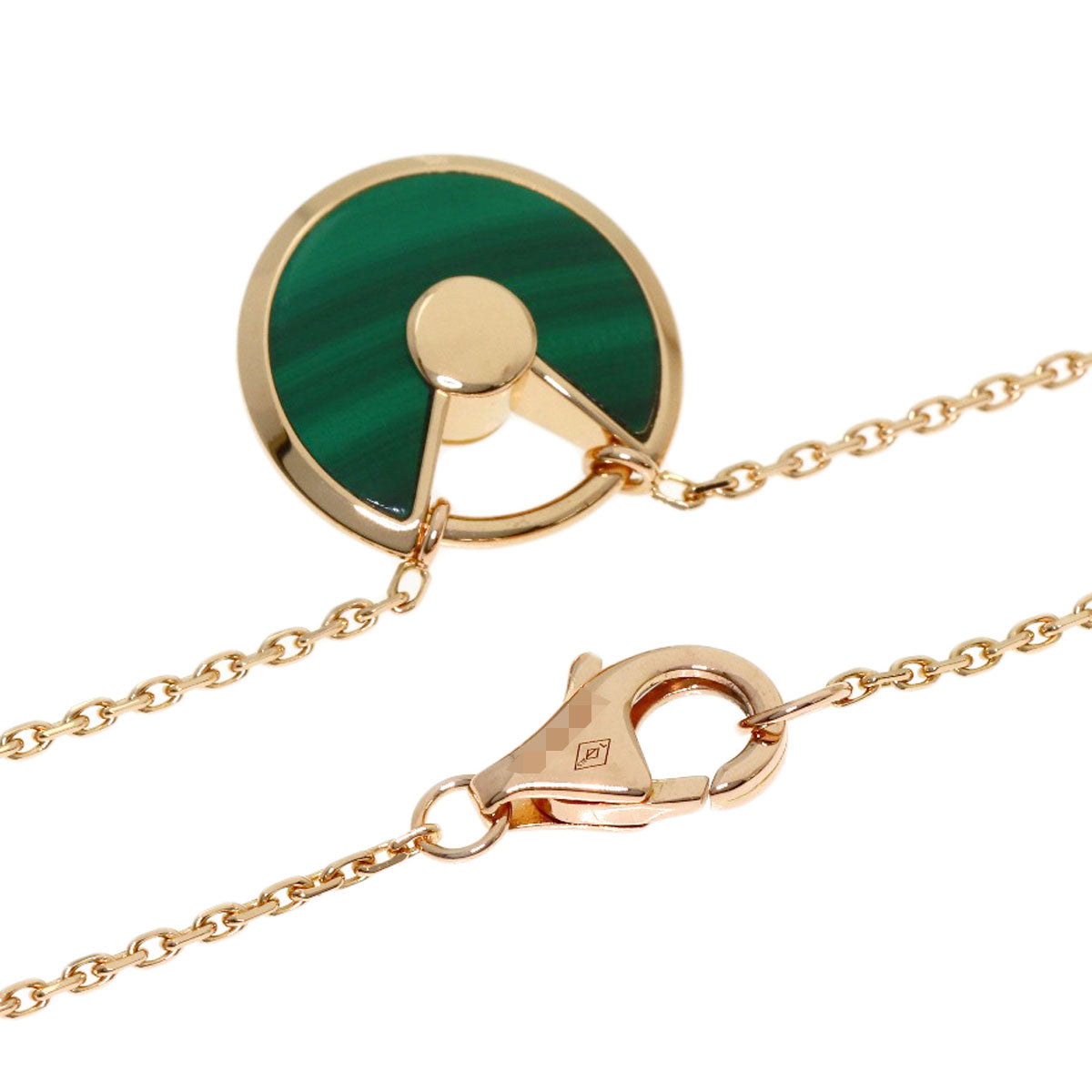 CARTIER Amulet Malachite Diamond Necklace K18 Pink Gold Ladies [Used]