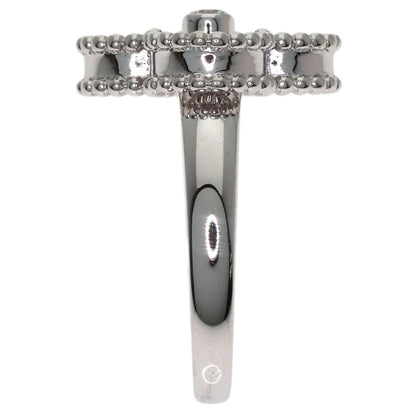 Van Cleef & Arpels Vintage Alhambra Shell Diamond #48 Ring K18 White Gold Ladies [Used]