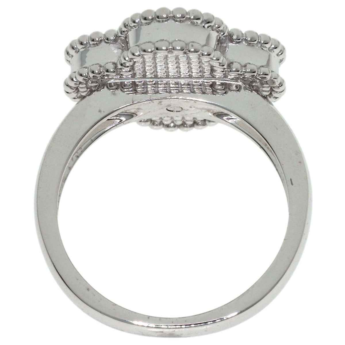 Van Cleef & Arpels Vintage Alhambra Shell Diamond #48 Ring K18 White Gold Ladies [Used]