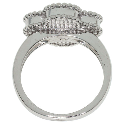 Van Cleef & Arpels Vintage Alhambra Shell Diamond #48 Ring K18 White Gold Ladies [Used]