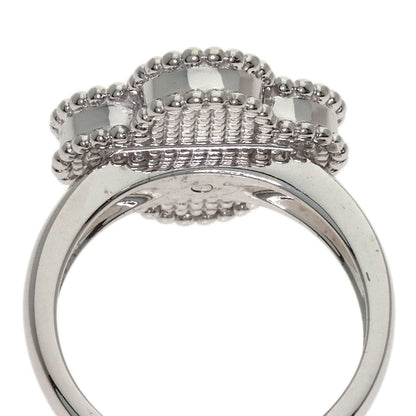 Van Cleef & Arpels Vintage Alhambra Shell Diamond #48 Ring K18 White Gold Ladies [Used]