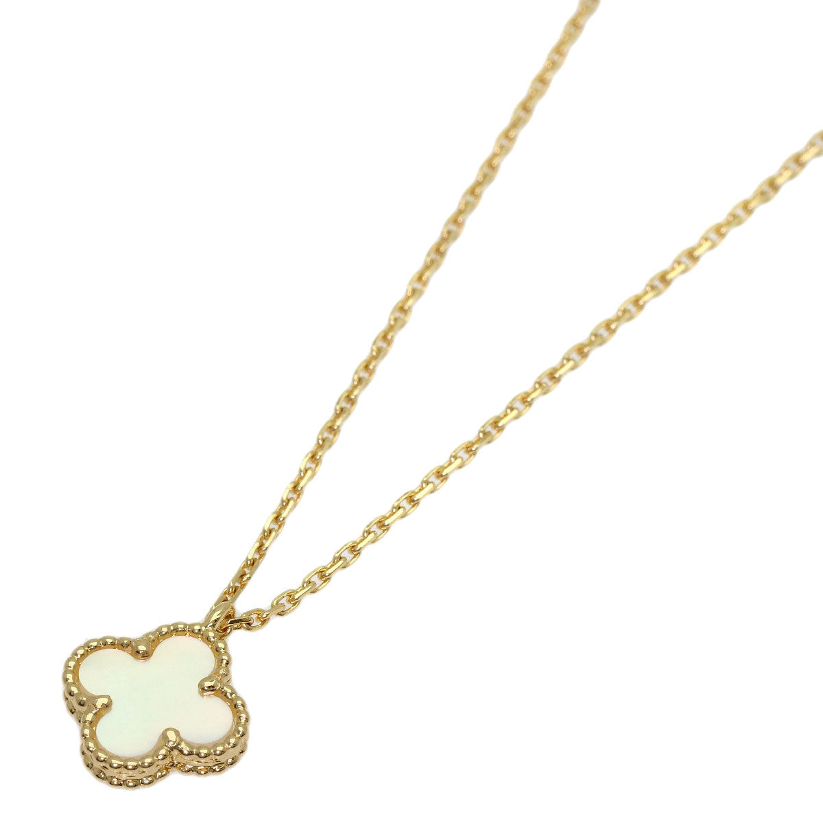 Van Cleef & Arpels Sweet Alhambra white shell Necklace K18 Yellow Gold Ladies [Used]