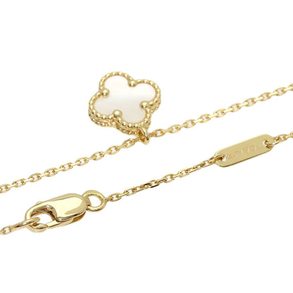 Van Cleef & Arpels Sweet Alhambra white shell Necklace K18 Yellow Gold Ladies [Used]