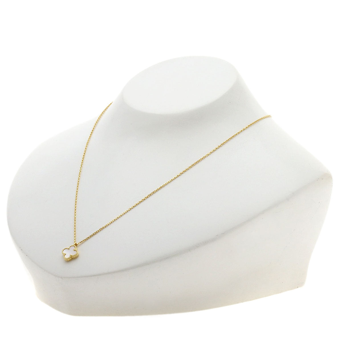 Van Cleef & Arpels Sweet Alhambra white shell Necklace K18 Yellow Gold Ladies [Used]