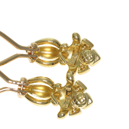 MIKIMOTO Pearl Diamond Replacement Top 3 Set Earring K18 Yellow Gold Ladies [Used]