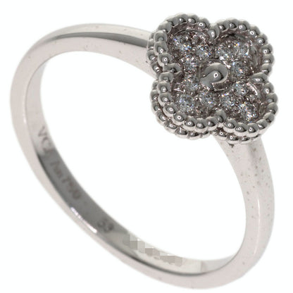Van Cleef & Arpels Sweet Alhambra Diamond #53 Ring K18 White Gold Ladies [Used]