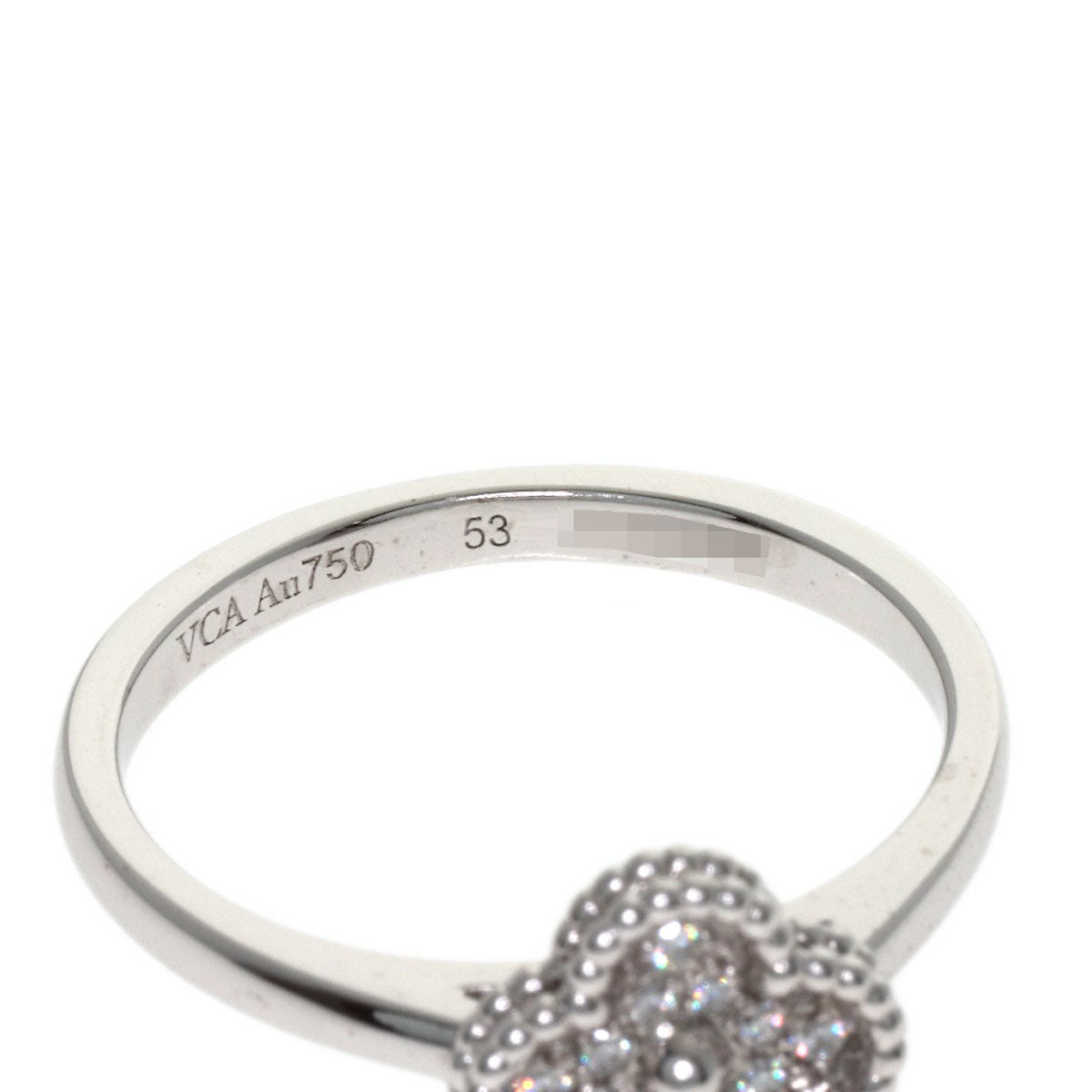 Van Cleef & Arpels Sweet Alhambra Diamond #53 Ring K18 White Gold Ladies [Used]