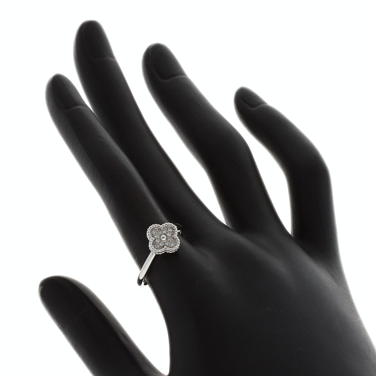 Van Cleef & Arpels Sweet Alhambra Diamond #53 Ring K18 White Gold Ladies [Used]