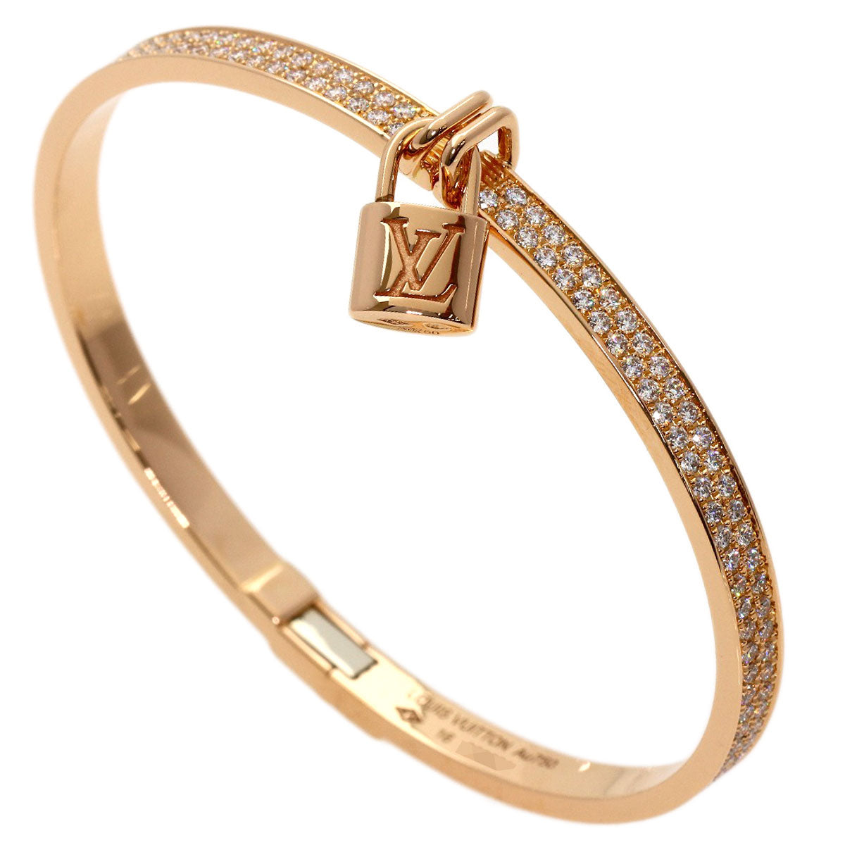 LOUIS VUITTON Bracelet Lockit Half Pave Diamond #16 Bracelet K18 Pink Gold Ladies [Used]