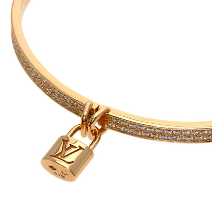 LOUIS VUITTON Bracelet Lockit Half Pave Diamond #16 Bracelet K18 Pink Gold Ladies [Used]