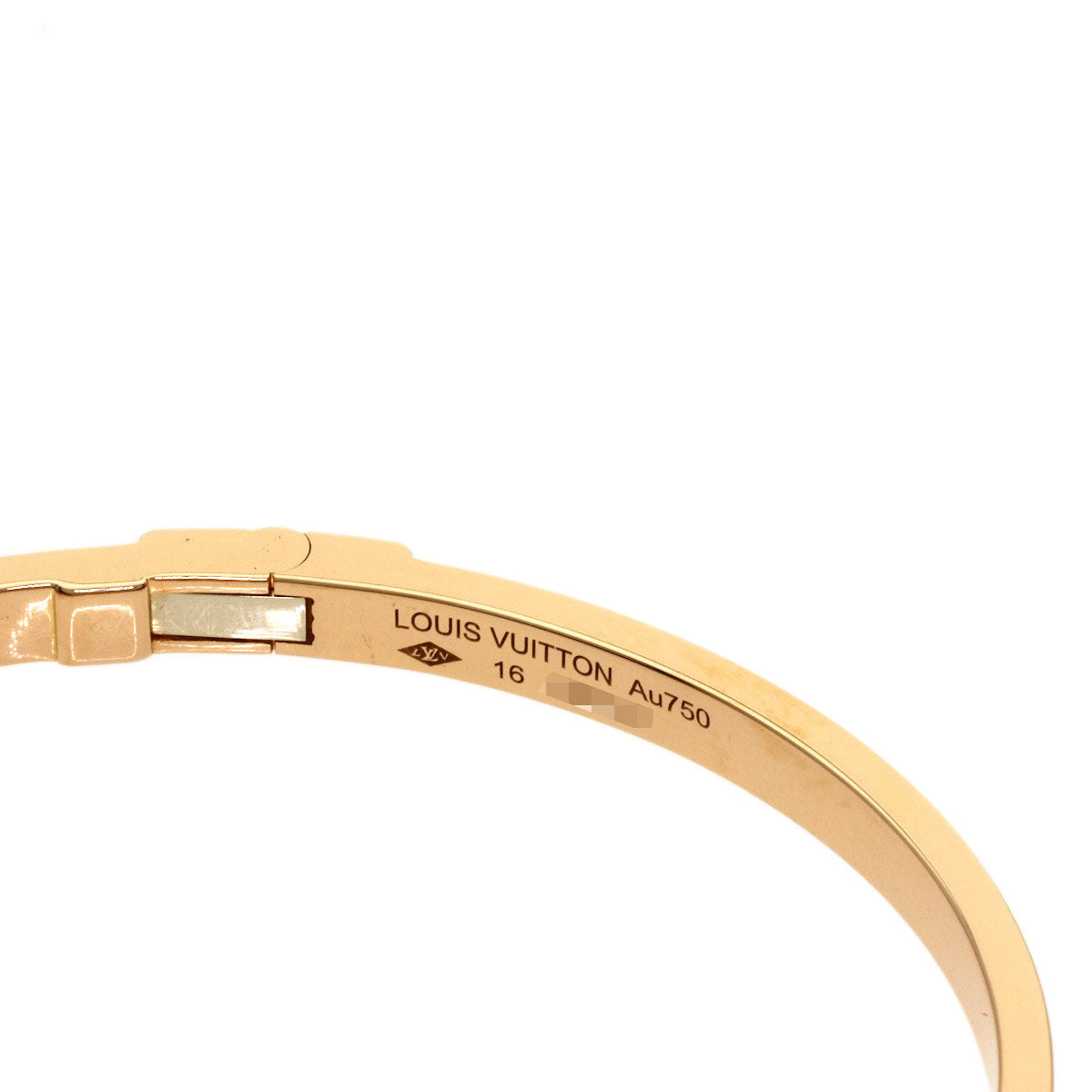 LOUIS VUITTON Bracelet Lockit Half Pave Diamond #16 Bracelet K18 Pink Gold Ladies [Used]