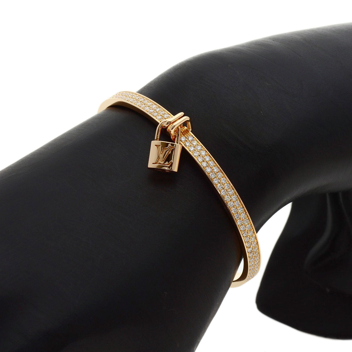 LOUIS VUITTON Bracelet Lockit Half Pave Diamond #16 Bracelet K18 Pink Gold Ladies [Used]