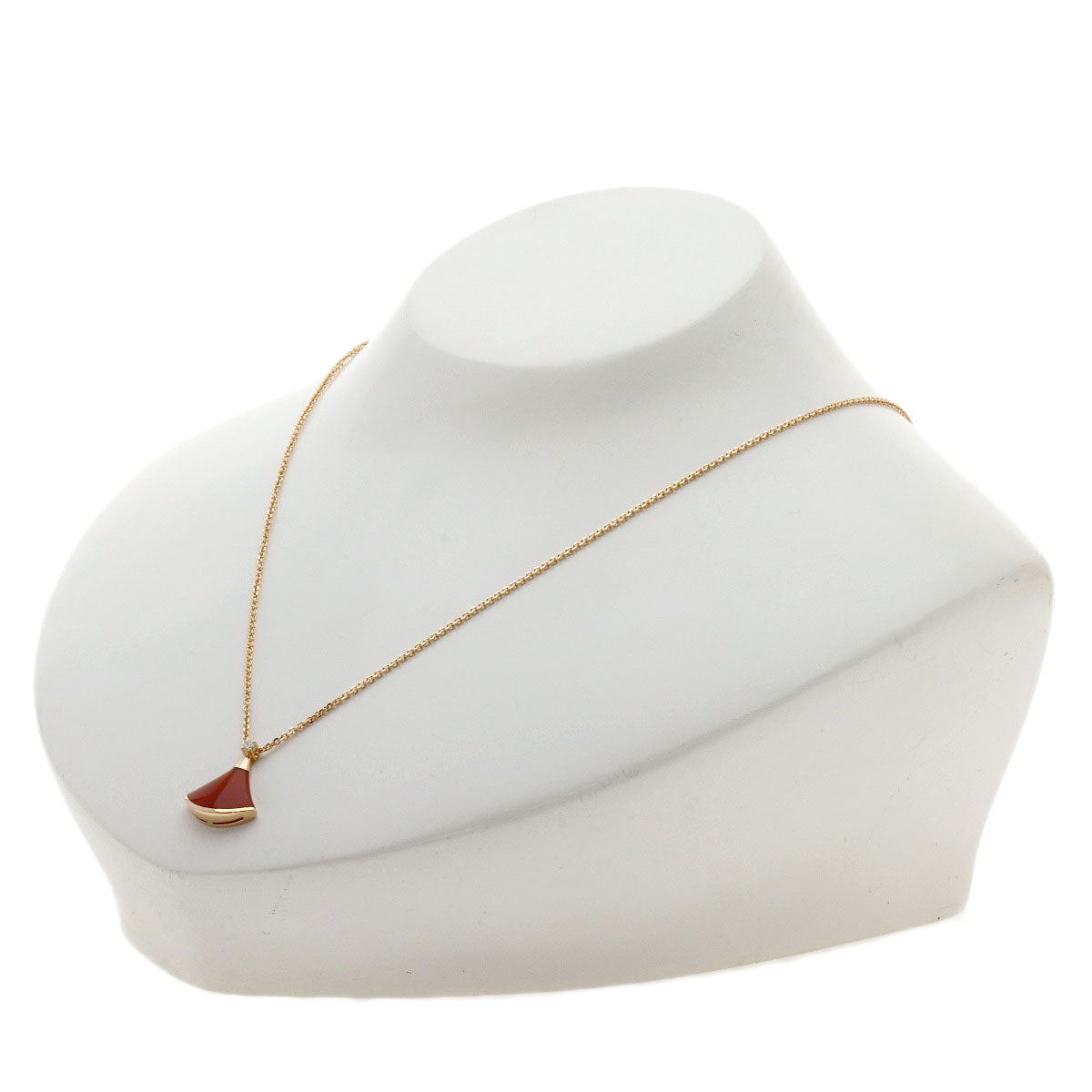 BVLGARI Diva Dream Carnelian Diamond Necklace K18 Pink Gold Ladies [Used]