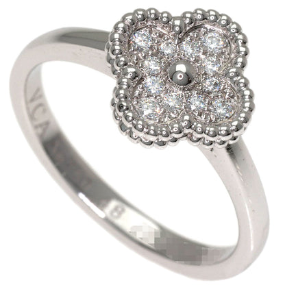 Van Cleef & Arpels Sweet Alhambra Diamond #48 Ring K18 White Gold Ladies [Used]