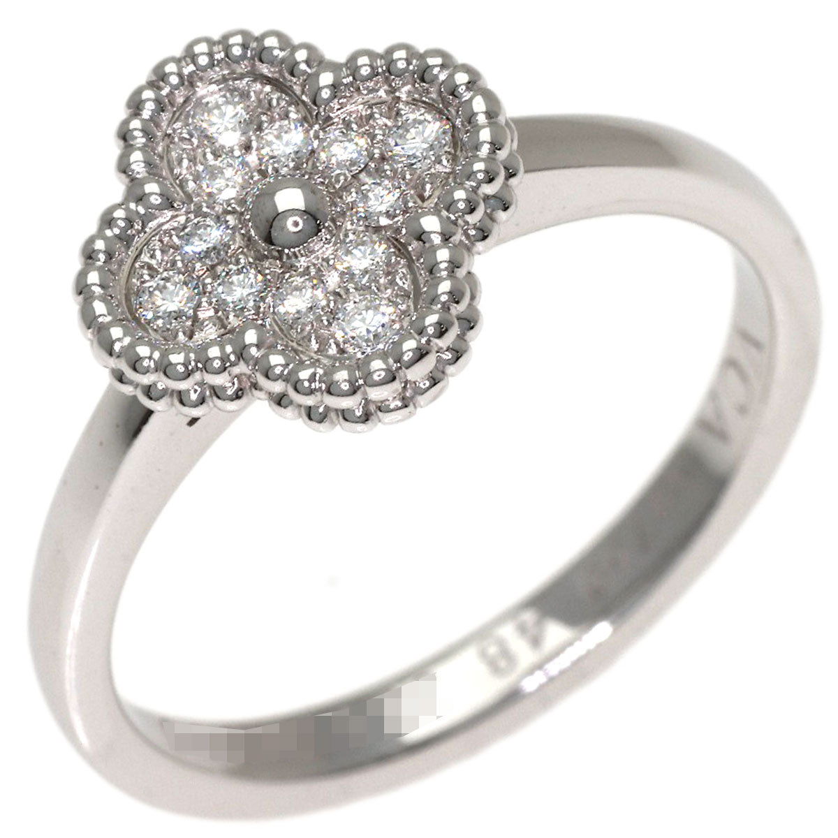 Van Cleef & Arpels Sweet Alhambra Diamond #48 Ring K18 White Gold Ladies [Used]