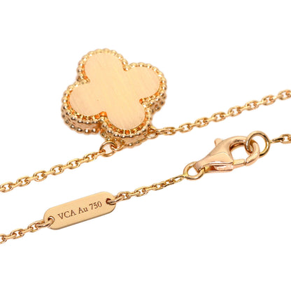 Van Cleef & Arpels Vintage Alhambra Shell Diamond Necklace K18 Pink Gold Ladies [Used]