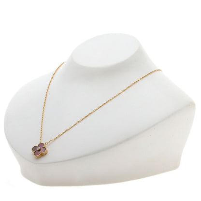 Van Cleef & Arpels Vintage Alhambra Shell Diamond Necklace K18 Pink Gold Ladies [Used]