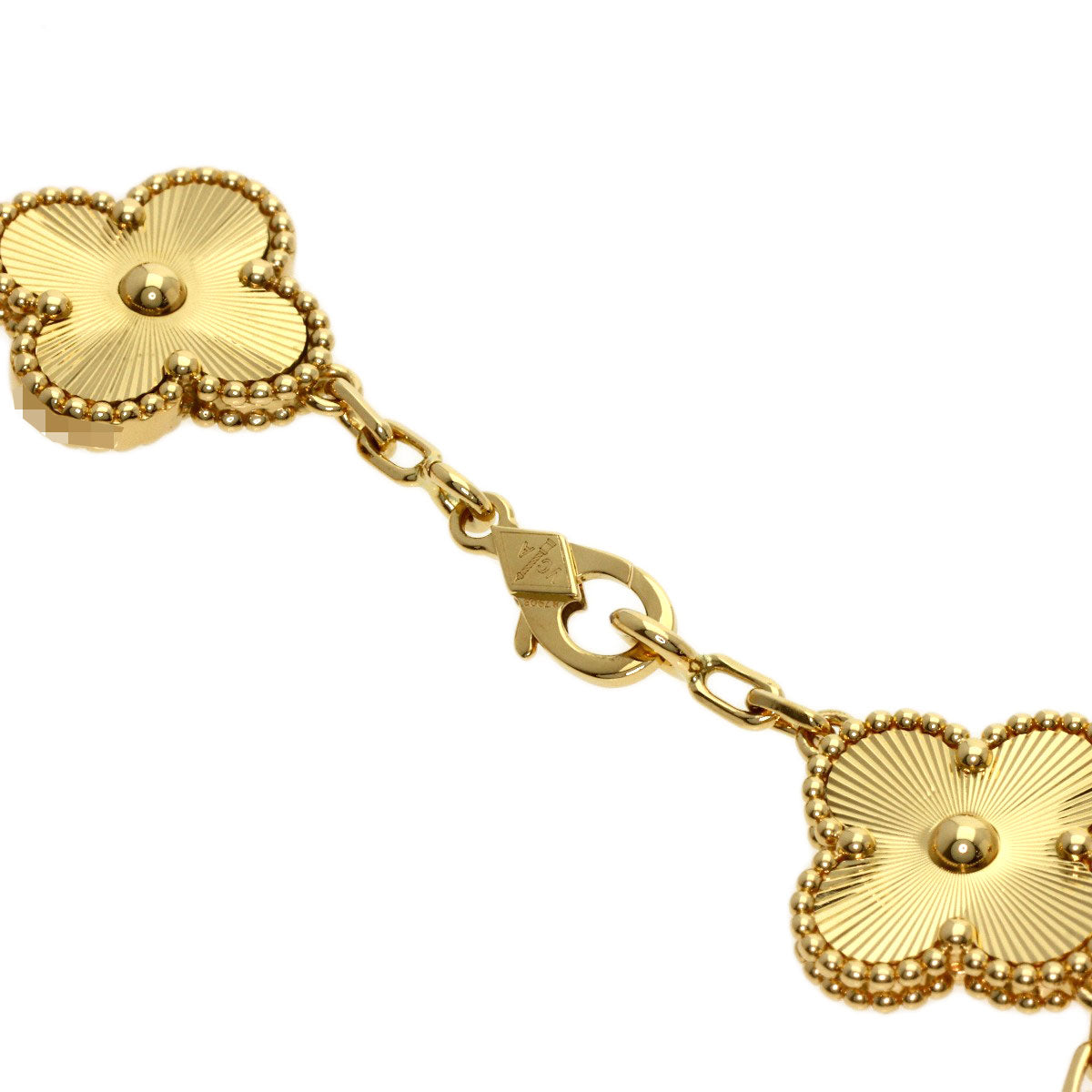 Van Cleef & Arpels Vintage Alhambra Guilloché 5 Motifs Bracelet K18 Yellow Gold Ladies [Used]