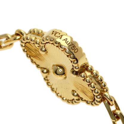 Van Cleef & Arpels Vintage Alhambra Guilloché 5 Motifs Bracelet K18 Yellow Gold Ladies [Used]