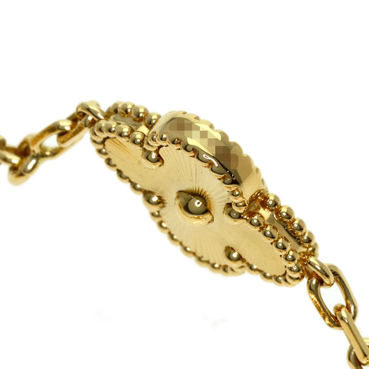Van Cleef & Arpels Vintage Alhambra Guilloché 5 Motifs Bracelet K18 Yellow Gold Ladies [Used]