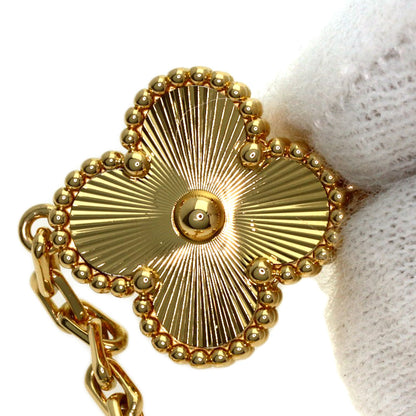 Van Cleef & Arpels Vintage Alhambra Guilloché 5 Motifs Bracelet K18 Yellow Gold Ladies [Used]