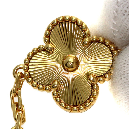 Van Cleef & Arpels Vintage Alhambra Guilloché 5 Motifs Bracelet K18 Yellow Gold Ladies [Used]