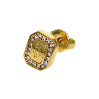 HARRY WINSTON Logo Diamond (single earring only) earring K18 Yellow Gold Ladies [Used]