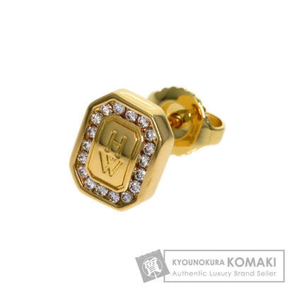 HARRY WINSTON Logo Diamond (single earring only) earring K18 Yellow Gold Ladies [Used]
