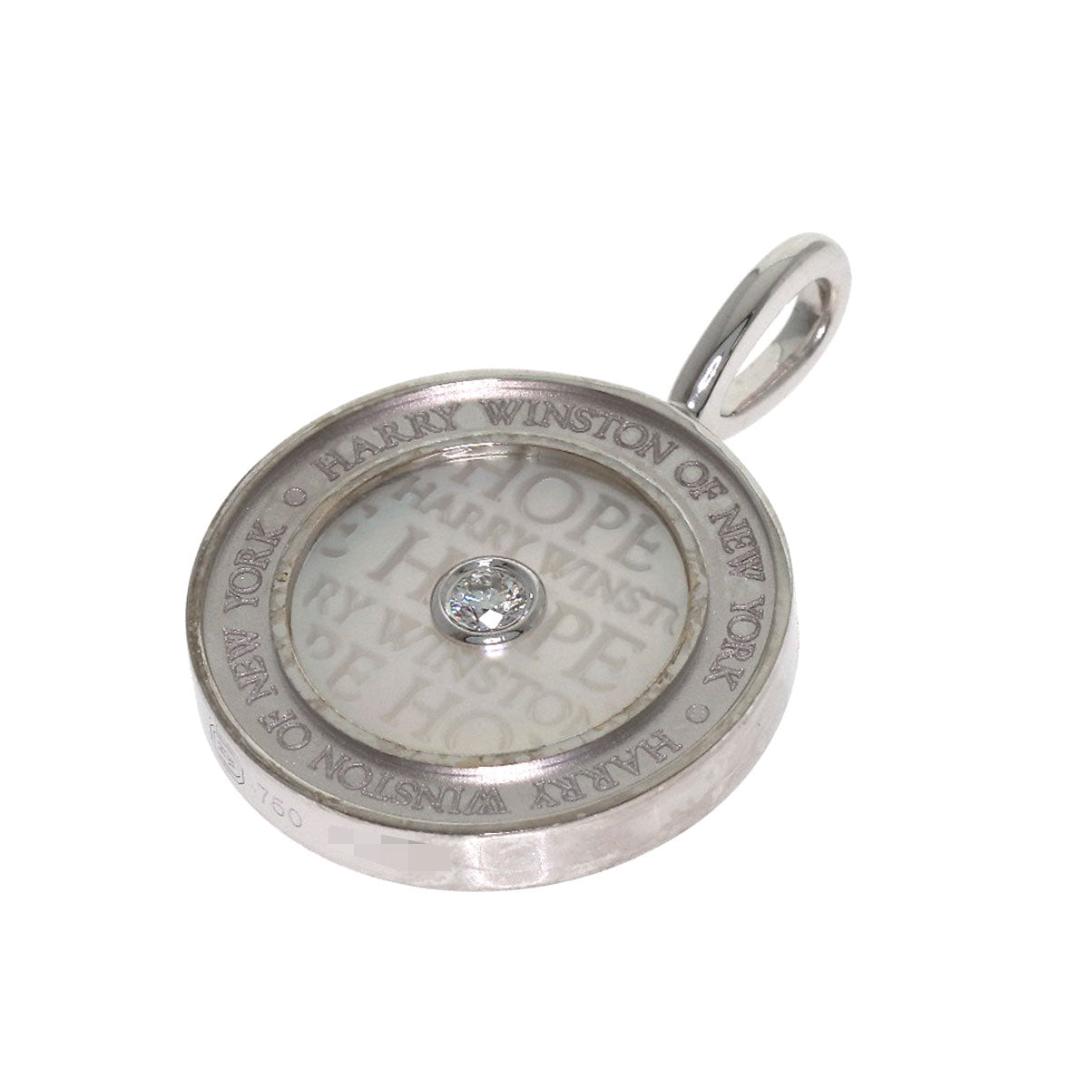 HARRY WINSTON Hope Collection Shell Diamond Pendant top K18 White Gold Ladies [Used]