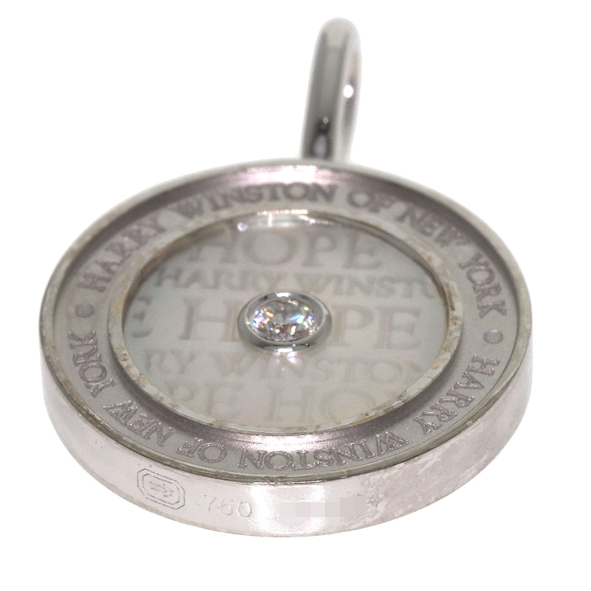 HARRY WINSTON Hope Collection Shell Diamond Pendant top K18 White Gold Ladies [Used]