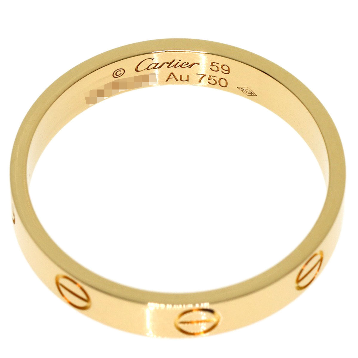 CARTIER mini love ring #59 Ring K18 Yellow Gold Ladies [Used]
