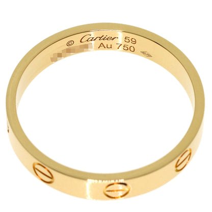 CARTIER mini love ring #59 Ring K18 Yellow Gold Ladies [Used]