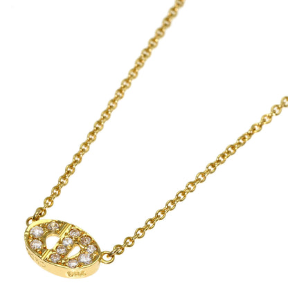 Dior CD logo Diamond Necklace K18 Yellow Gold Ladies [Used]