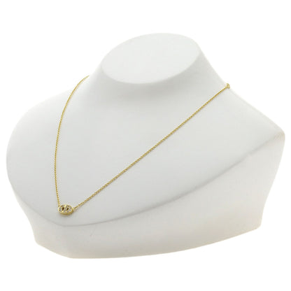 Dior CD logo Diamond Necklace K18 Yellow Gold Ladies [Used]