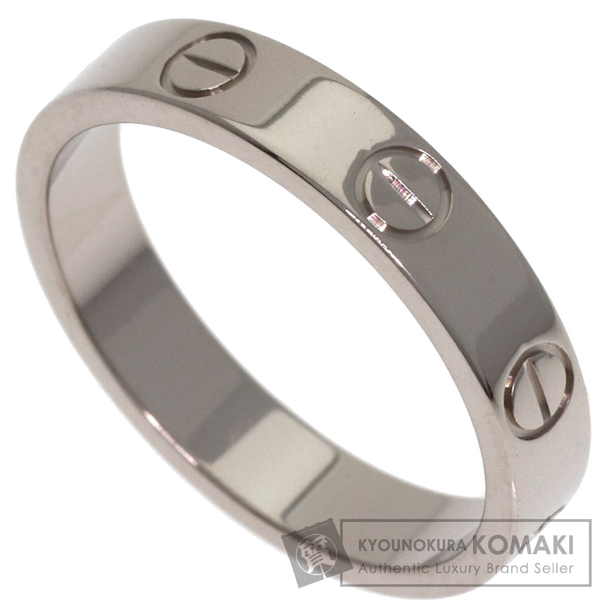 CARTIER Mini love ring #51 Ring K18 White Gold Ladies [Used]